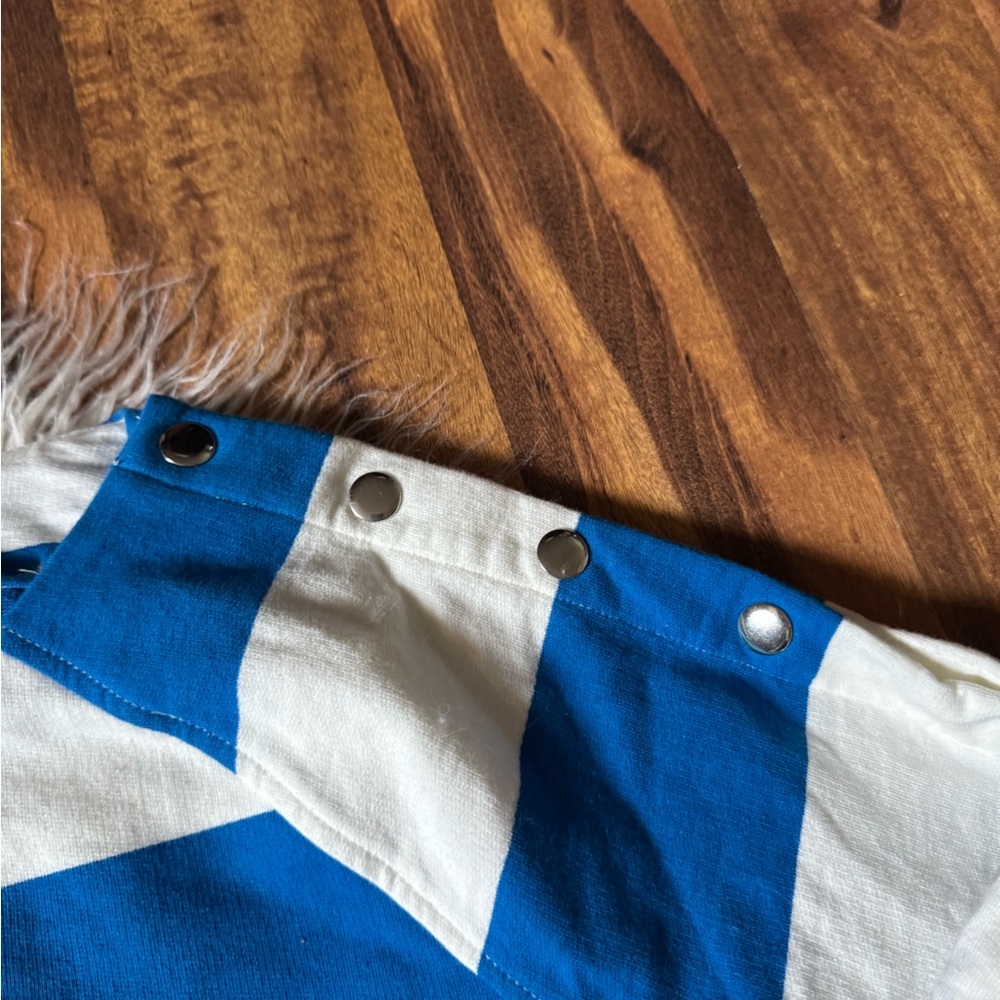 Maeve Anthropologie Blue Stripe Boat Neck Sweatshirt - Picture 3 of 7